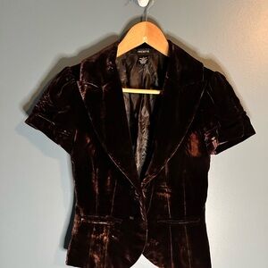Vintage Arden B Rich Brown Short Sleeve Velvet Blazer